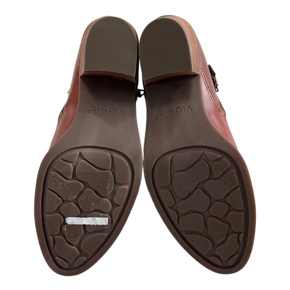 Vionic Cecily Cognac Waterproof Leather Ankle Booties Size 5M - Picture 9 of 15